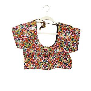 Women's Choli Blouse Indian Traditional Multicolor Kutch Embroidery Mirror Work